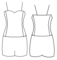 Low bodice sweetheart with side panels